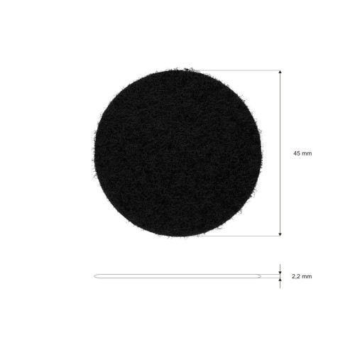 Rzep samoprzylepny KÓŁKO 45 mm komplet - czarny